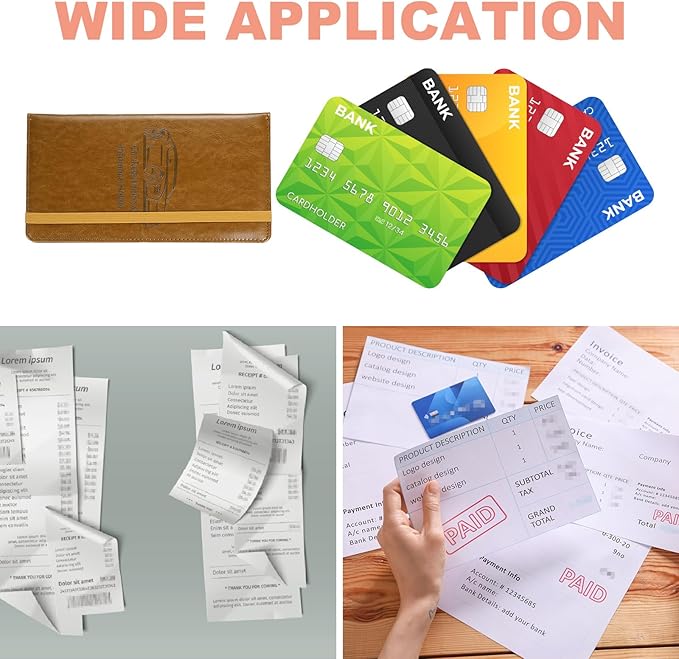 HARFINGTON Car Registration and Insurance Holder 9.45" x 5.04" PU Leather Vehicle Glove Box Organizer Storage Accessories Men Women Car ID Holder for License ID Card Bank Card, Brown