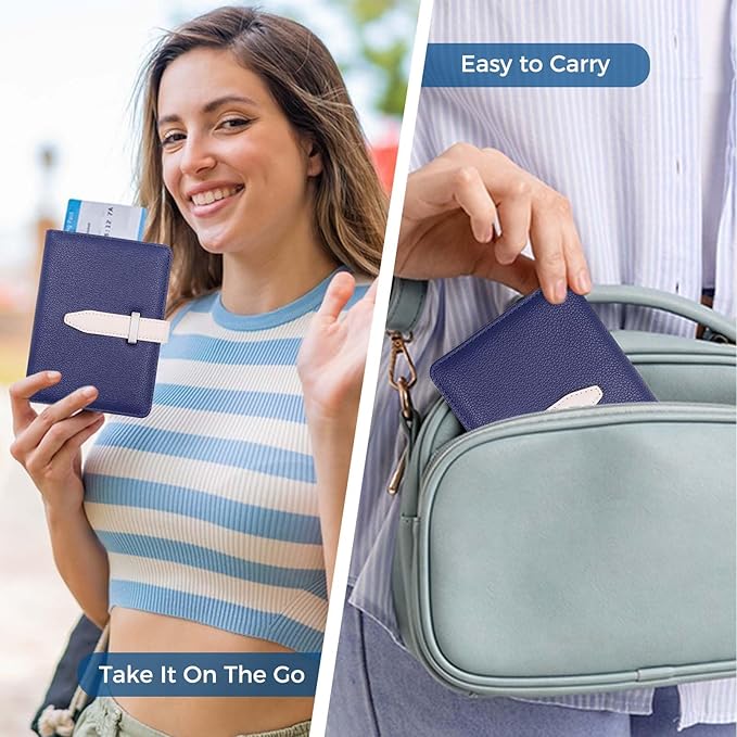 Passport Holder with Airtag for Women/Men,Airtag Passport Wallet for Travel,Cute Passport Holder Rfid Blocking,Travel Wallet for Cards Passport Cover Case