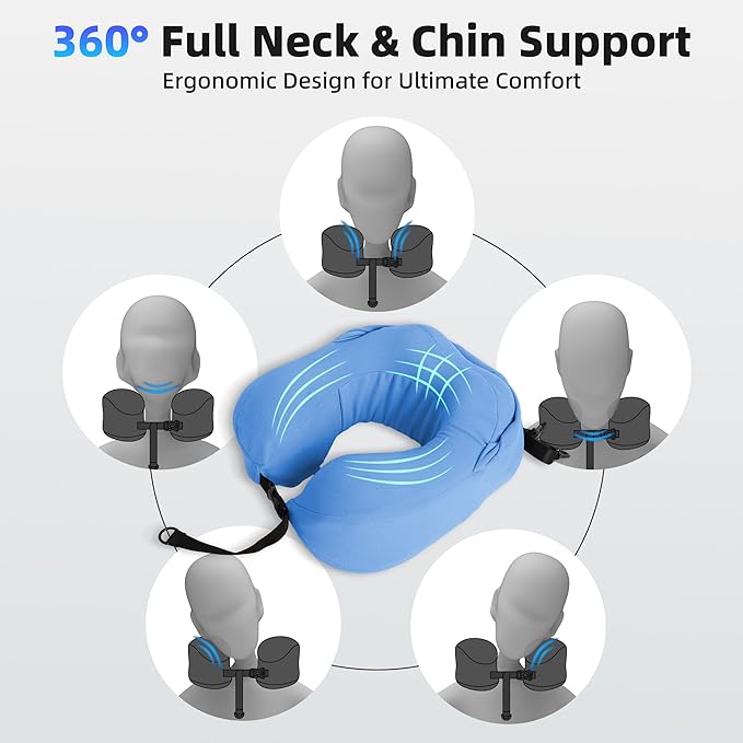 Privacy-Friendly Hooded Travel Pillow for Kids & Adults, Sensory-Friendly, Memory Foam Neck Support for Airplane, Car & Train, Breathable Fabric, Portable, Ultimate Comfort