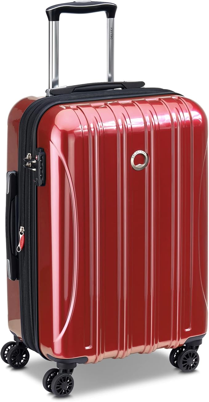 DELSEY PARIS Helium Aero Hardside Expandable Luggage with Spinner Wheels, Brick Red, 2-Piece Set (21/24)