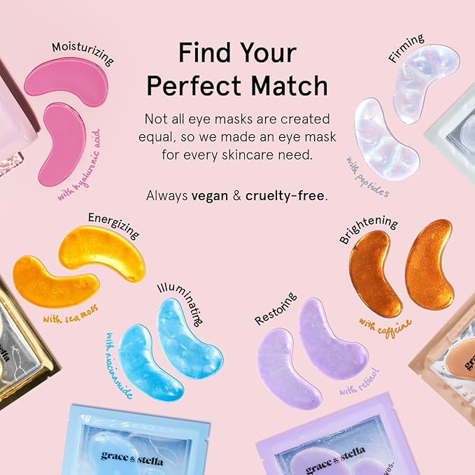 grace & stella Caffeine Under Eye Patches - Awakening Eye Patches for Puffy Eyes and Dark Circles - Under Eye Mask Patches with Niacinamide & Hyaluronic Acid - Vegan, Holiday Gift (Bronze, 6 Pairs)