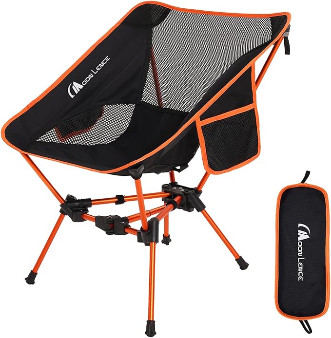 MOON LENCE Portable Camping Chair Backpacking Chair - The 4th Generation Ultralight Folding Chair - Compact, Lightweight Foldable Chairs for Hiking Mountaineering, Beach