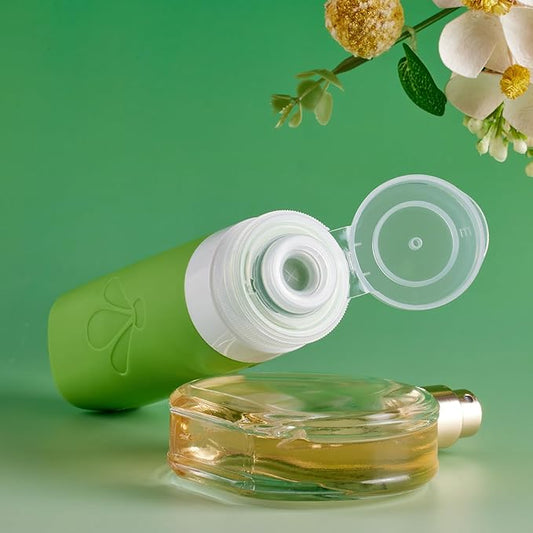 INSFIT 8 Pack Silicone Travel Bottles & Cream Jars with Toiletry Bag, 3oz Leakproof Containers & 2oz Jars with Waterproof Labels, BPA-Free Squeezable Toiletries Set for Shampoo, Lotion