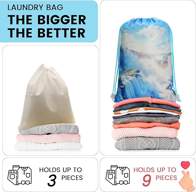 Lightweight Compression Packing Cubes for Suitcases, Compressible Expandable Travel Packing Organizer with Clear Toiletries and Backpack Bag, Travel Essentials for Carry on Luggage 7 Set