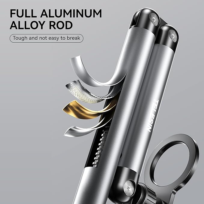 Phone Holder for Desk, with Magnetic Design, Tablet Stand for iPad, with Heavy Duty Metal Base, Desktop Stand Holder with 360° Rotation, Height & Angle Adjustable, for Video Calls, Vlog Recording