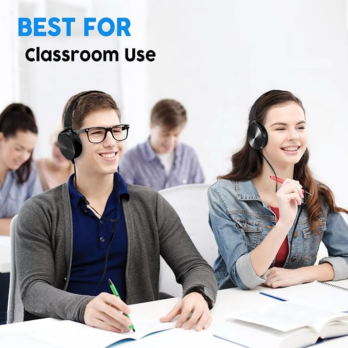 Kids Headphones for School Bulk 2 Pack,Durable Wired Classroom Headphones for Kids,Students,Children Toddler Teen Boys Girls and Adult