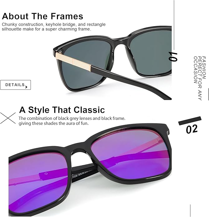 SIPHEW Oversized Square Sunglasses for Women|Lightweight Fashion Sunglasses 100% UV400 Protection|Trendy Mirrored Shade