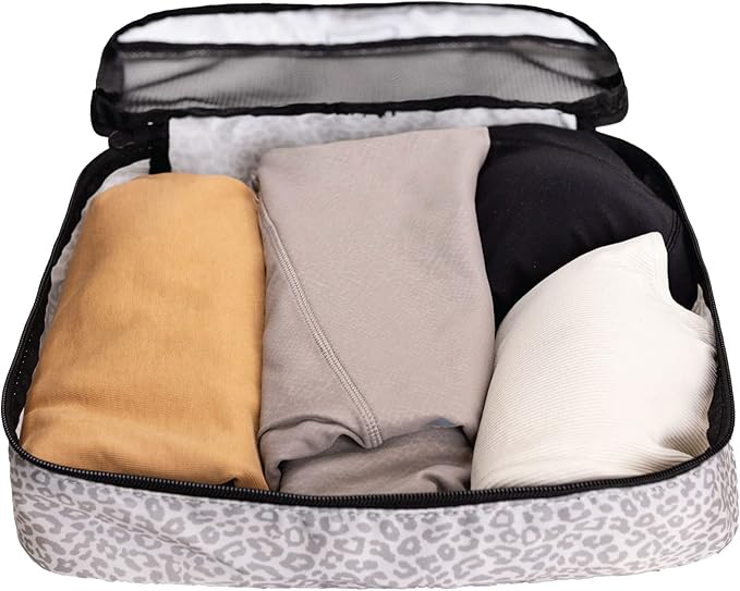 Jadyn Packing Cubes for Travel, 6-Piece Large Packing Cube Organizer Set for Suitcase, Duffel Bag, Luggage, Multiple Sizes Travel Essentials (Desert Leopard)