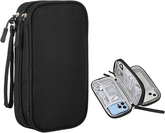 Electronics Organizer Travel Case for Women Men, Cable Organizer Bag Electronics Tech Accessories for Power Bank, SD Card, Cables, Phone