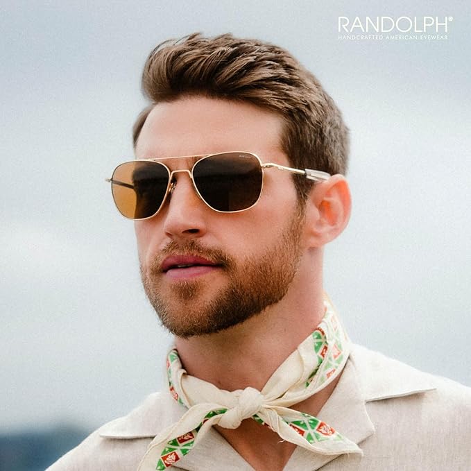 Randolph Eyewear Aviator Sunglasses for Men & Women – Non-Polarized & Polarized Lenses, 23k Gold UV Protection Sunglasses