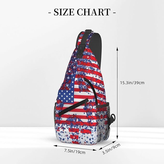 GJXFLSY American Flag Sling Backpack Crossbody Bag Casual Chest Bags Travel Hiking Daypack Shoulder Bag for Women Men