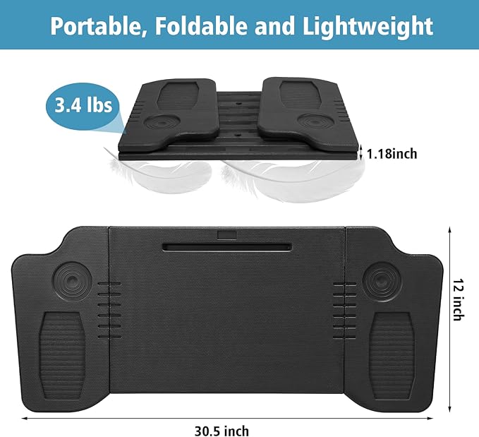 Car Desk Steering Wheel Tray, Foldable Car Table Tray, Car Desk for Laptop, Steering Wheel Desk for Eating and Traveling, Upgraded Design