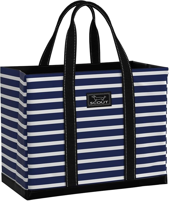 SCOUT Original Deano Tote Large - Durable Lightweight Open Top Beach, Pool & Lake Bag, Inside Zip Pocket, Folds Flat