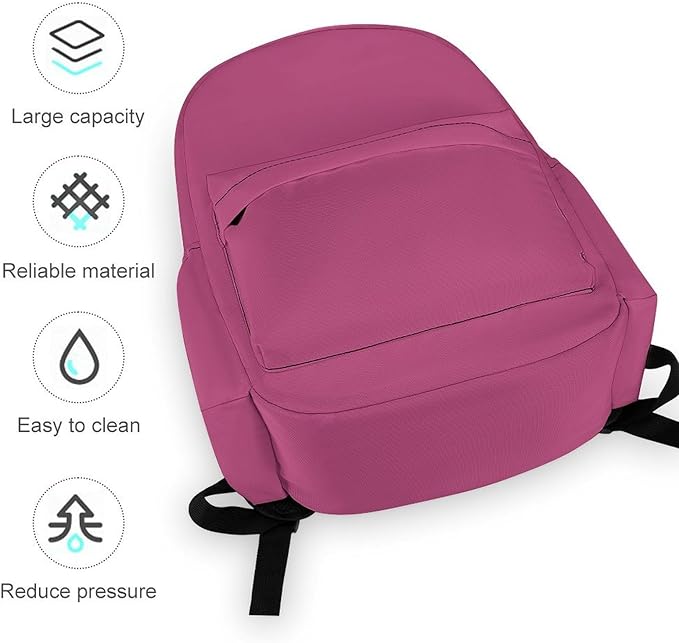 Viva Magenta Backpack Adult Travel Daybag for Women Men College Backpack for Vacation Hiking Camping Bag