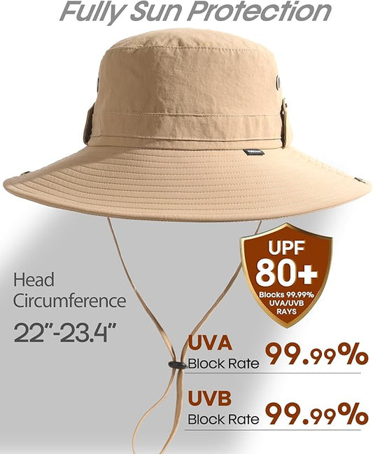 FURTALK Sun Hats for Men Fishing Hat UPF 80+ Foldable Wide Brim Outdoor Hiking Beach Summer Hats