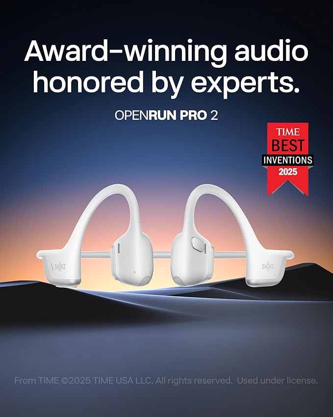 SHOKZ New OpenRun Pro 2 Mini- Open-Ear, Bone Conduction Sport Headphones - with Reflective Strip - Sweat Resistant, Workout Headphones - Secure, Wireless, Comfortable Fit-Deep Bass and Smart Mic App