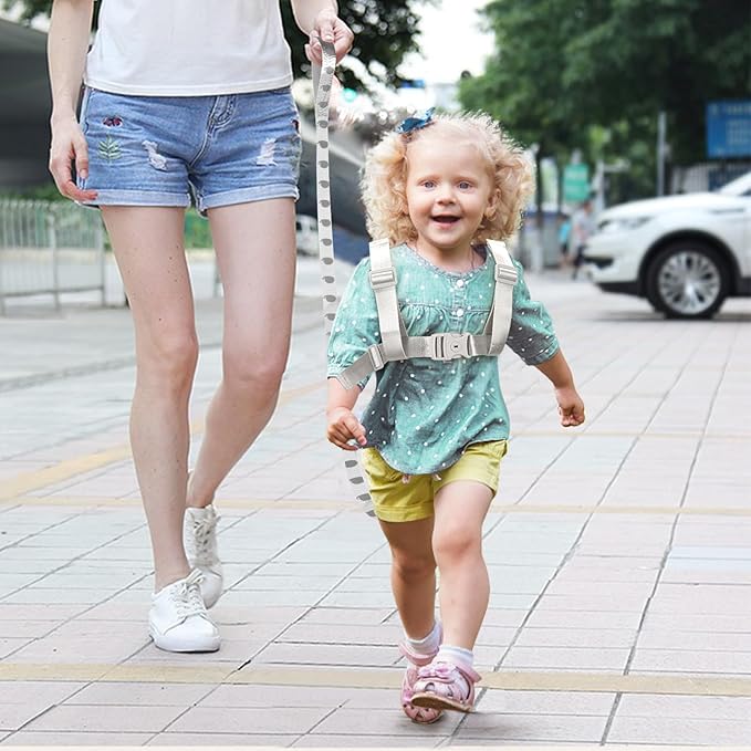 Toddler Harness Leash + Anti Lost Wrist Link, Accmor Toddler Leash-Baby Walking Safty Harness for Kids Walking Wristband Assistant Strap Belt for Girl (Pink)