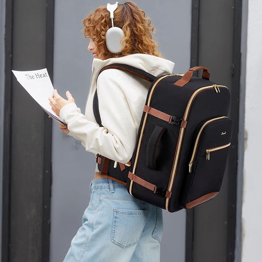 LOVEVOOK 56L Travel Backpack for Women & Men, Airline Approved Carry On Luggage with 3 Packing Cubes, TSA Overnight Bags, Waterproof Personal Item Bag, Weekender Essentials Backpacks fits 17" Laptop