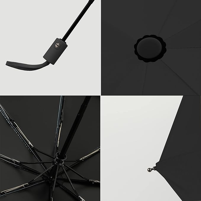 BAODINI Small UV Protection Travel Umbrella Compact for Rain and Sun UPF 50+ Windproof Portable 42 inch Umbrella for Women and Men