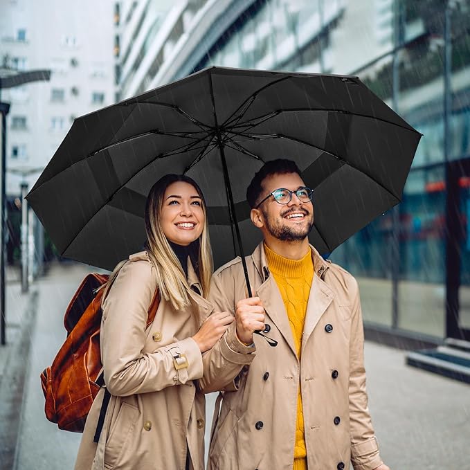 G4Free 42/46/54/62 Inch Large Golf Umbrella Compact Reverse Travel Umbrella 10 Ribs Windproof for Rain Double Canopy Automatic Open Close