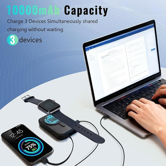 Magnetic Wireless Power Bank,10000mAh Portable Charger with Stand 22.5W MagSafe Fast Charging, Magnet Wireless Battery Pack Travel Essentials Power Bank Compatible with iPhone 17/16/15/14/13/12 Series