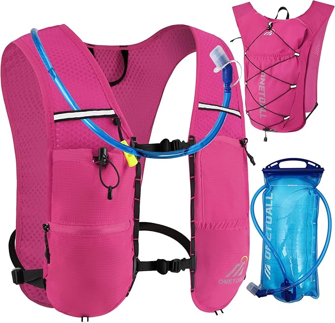 Running Vest for Women & Men, 6L Hydration Backpack with 2L Water Bladder, Lightweight Water Backpack for Trail Running, Marathon, Hiking, Cycling, Jogging, Adjustable Fit