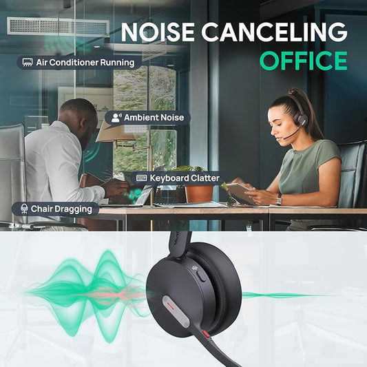 Yealink BH70 Dual Wireless Headset with Mic for Work, Bluetooth Headphone with Teams Certification, up to 35h Talk Time, 147g All-Day Wearing Comfort, Perfect for Open Office Home Hybrid Work