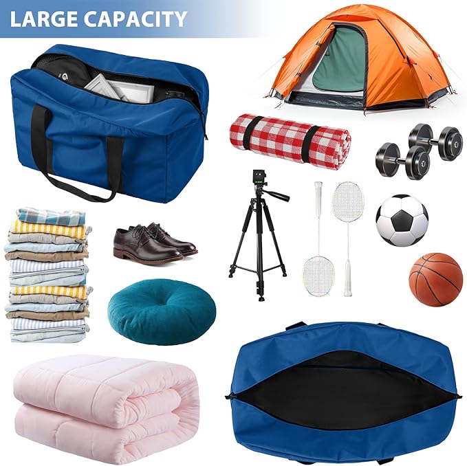 Large Travel Duffle Bag, 60L Gear Bag for Men and Women, Storage Bag Ideal for Overnight Camping and Weekend Getaways