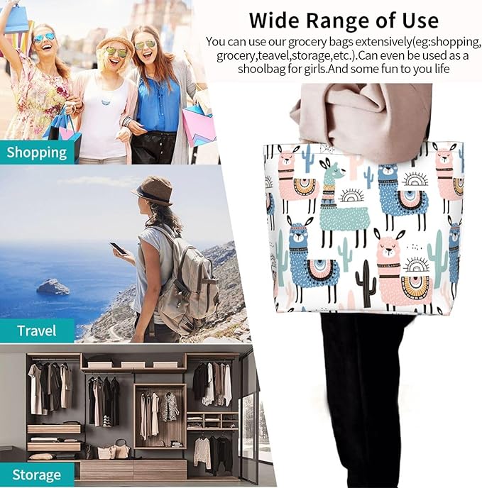 Large Tote Bag for Women Portable Beach Bag Reusable Grocery Bags Funny Gift Bag for Shopping Gym Travel