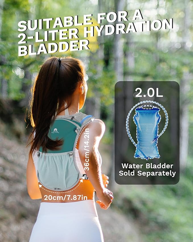 Running Vest for Women and Men, Hydration Running Backpack, Runners Vest, Hydration Vest, with Front Phone Holder, Adjustable Chest and Waist Strap