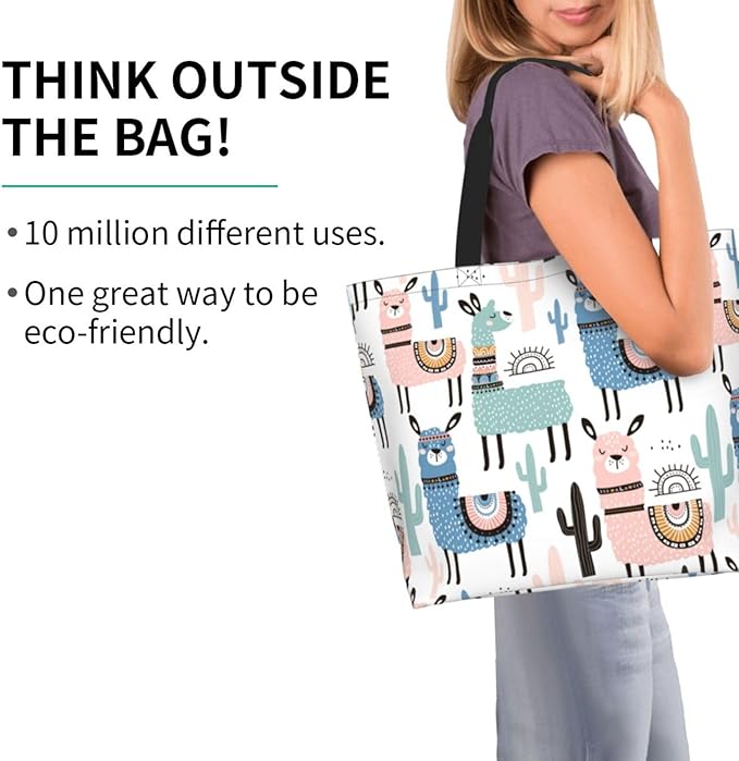 Large Tote Bag for Women Portable Beach Bag Reusable Grocery Bags Funny Gift Bag for Shopping Gym Travel