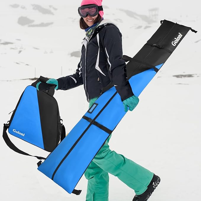 Goloni Ski Bag and Boot Bag Combo,Ski Bags for Air Travel,Snowboard Bag Fits for Skis Up to 180 CM and Boots Up To Size US13