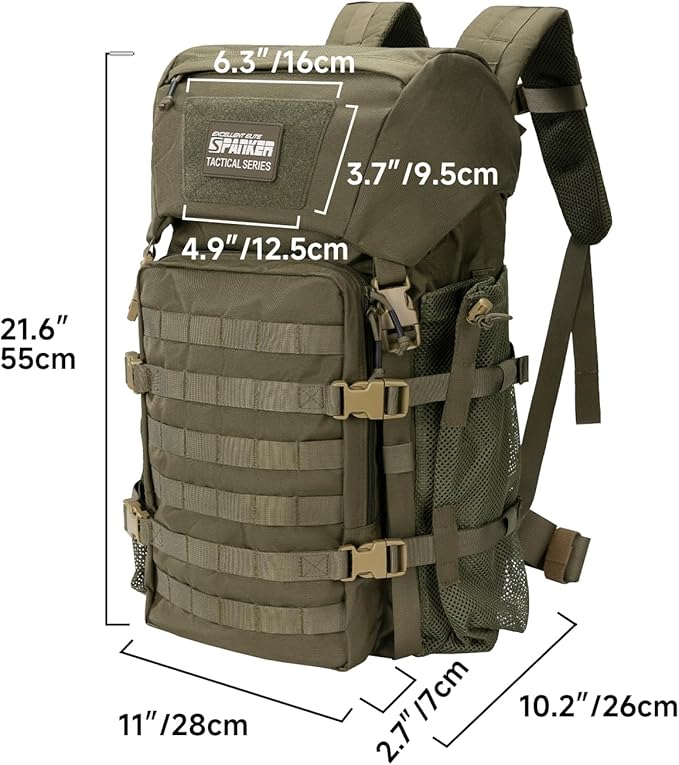 EXCELLENT ELITE SPANKER 40L Camping Hiking Backpack for Men and Women Tactical Military Backpack Large Rucksack for Outdoor Activities Travel Backpacking(RGN)