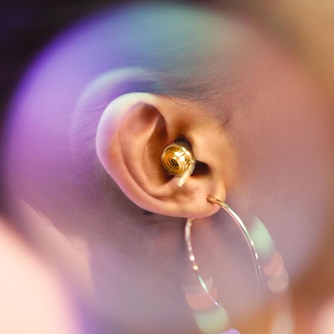 Eargasm High Fidelity Earplugs with Gold Filters - Reusable Noise Reduction Hearing Protection Ear-Plugs with Carrying Case for Bartenders, Concerts, Festivals, Raves, Musicians, Live Music, Sports