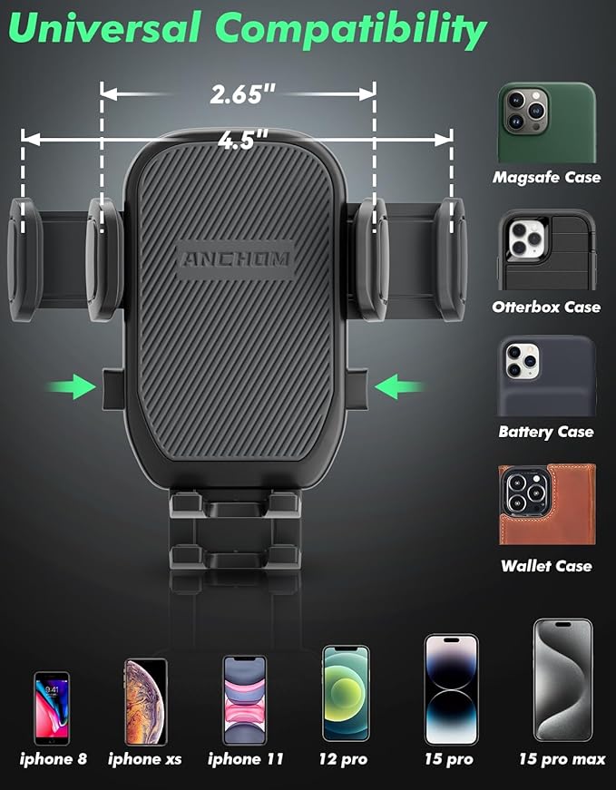 Cup Phone Holder for Car, Upgraded Car Phone Holder Phone Mount for Car with Expandable Base, Cell Phone Cradles Compatible with iPhone Samsung All 4.0-7.0 inches Phones