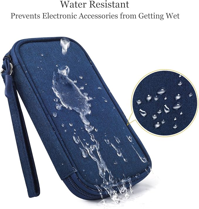 Electronic Organizer Cable Bag, Electronics Accessories Carry Cases Portable Cord Organizer Bag for Cable, Charger, Phone, USB, SD Card, Earphones More Out-Going, Business Travel Gadget Bag, Blue