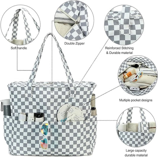 Bluboon Waterproof Beach Tote Pool Bags for Women Ladies Extra Large Carry On Bag With Wet Compartment for Weekender Travel