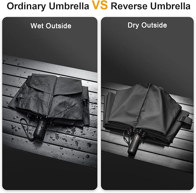 G4Free 42/46/54/62 Inch Large Golf Umbrella Compact Reverse Travel Umbrella 10 Ribs Windproof for Rain Double Canopy Automatic Open Close