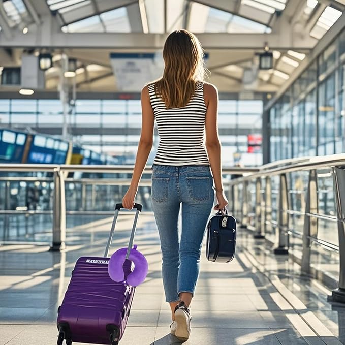 Travel Neck Pillow Cover, Neck Pillow Case, Pure, Soft and Smooh, Airplane Pillow Replacementt Cover Washable (Only Pillow Covers, no Filler)