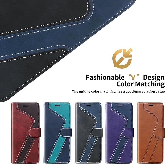 CIVICASE for iPhone 16 Plus Wallet Case,PU Leather Flip Case RFID Blocking Credit Card Holder Folio Magnetic Stand TPU Shockproof Cover Compatible with iPhone 16 Plus, Black Blue