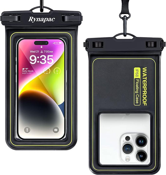 IP68 Waterproof Phone Pouch, Floating Waterproof Phone Case for iphone 16 15 14 13 Pro Max Xs Plus Galaxy S24+ S23 Pixel 8 with Detachable Lanyard,Cellphone Dry Bags Beach Vacation Essentials -2 Pack