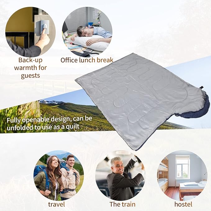 VitalCozy 24 Pcs Sleeping Bags for Adults Bulk Lightweight Waterproof Backpacking Camping Sleeping Bag with Compression Sack, Portable Compact for Winter Hiking Outdoor Camping Essential