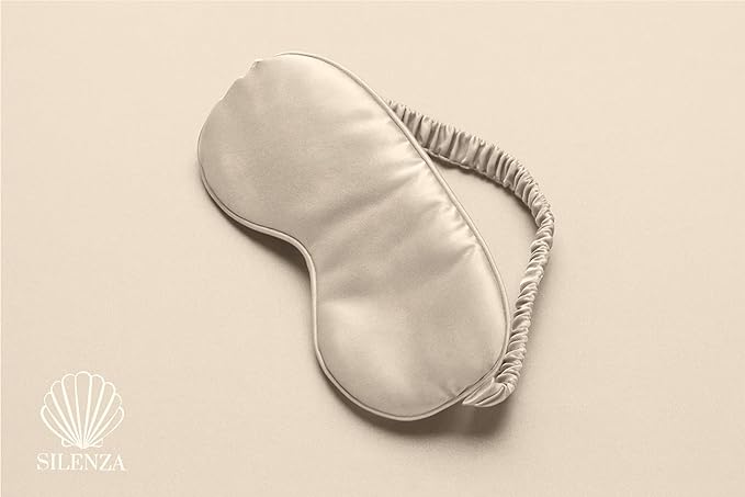 Luxury Bamboo Sleep Mask – Ultra-Soft Cooling Eye Mask for 100% Light Blocking, Adjustable Comfort Strap, Perfect for Travel & Better Sleep (Ivory)