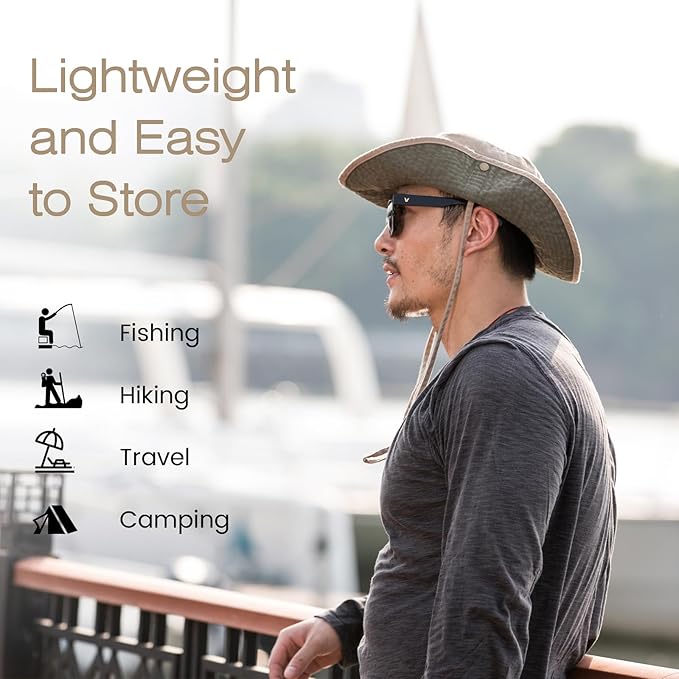 Bucket Hat Wide Brim UV Protection Sun Hat Boonie Hats Fishing Hiking Safari Outdoor Hats for Men and Women