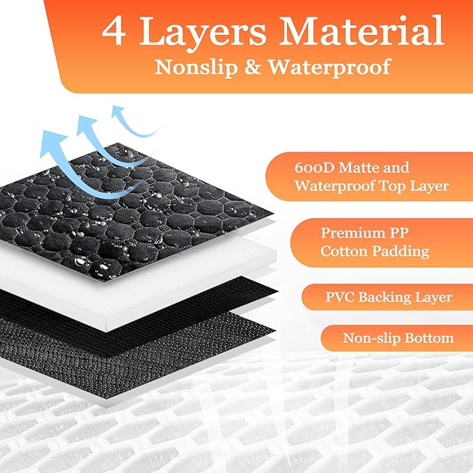 Mancro Floor Dog Hammock for Truck with Flip Up Rear Seats, Waterproof Dog Back Seat Cover with Mesh Window Heavy Duty Back Seat Cover for Dogs, Compatible with F150, Chevy Silverado & RAM, Orange