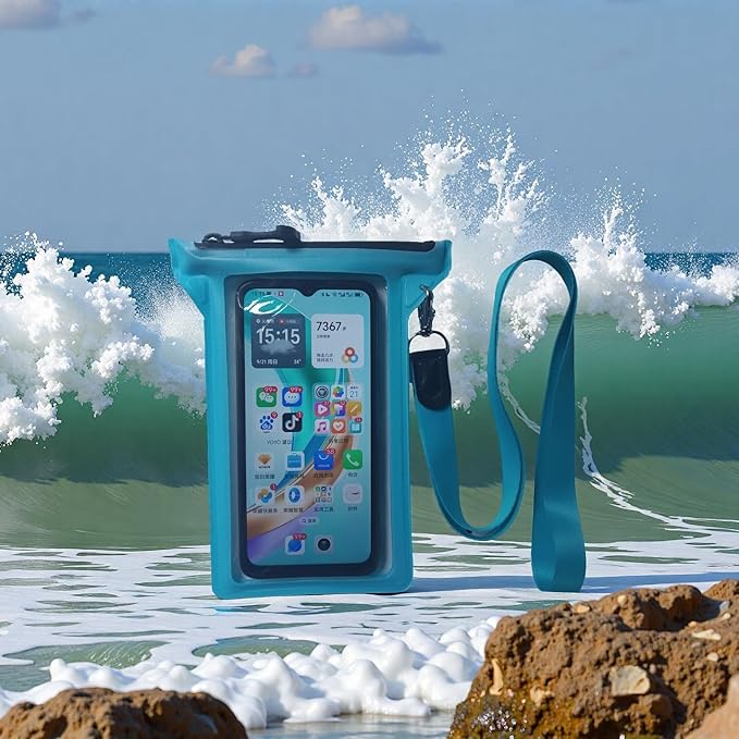 Waterproof Phone Pouch, Waterproof Phone Case, for iPhone 17 16 15 14 Pro Max，IPX8 Waterproof Rating, airtight Zipper Seal