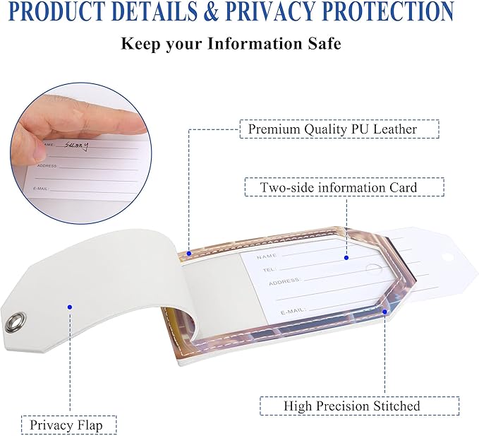 Luggage Tags for Suitcases, Cute Personalized Luggage Tag, Bag Tags for Backpacks Handbag School Instrument with Name ID Label Travel Essentials, Unique Fun Baggage Tags 2 Pack, Hamster