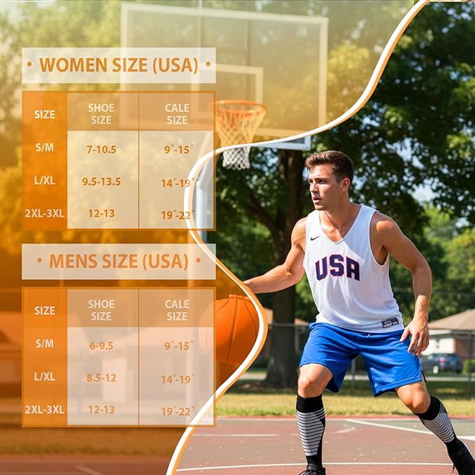 Graduated Compression Socks for Women&Men 20-30mmhg Knee High Socks Travel Hiking Running Stocking