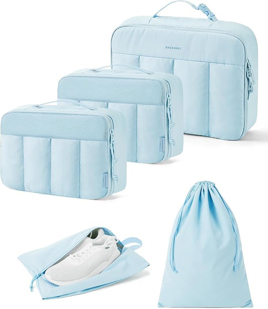BAGSMART Compression Packing Cubes for Travel, 6 Set/5 Set/4 Set, Compression Suitcase Organizer Bags Set for Suitcases Travel Essentials, Lightweight Packing Organizers