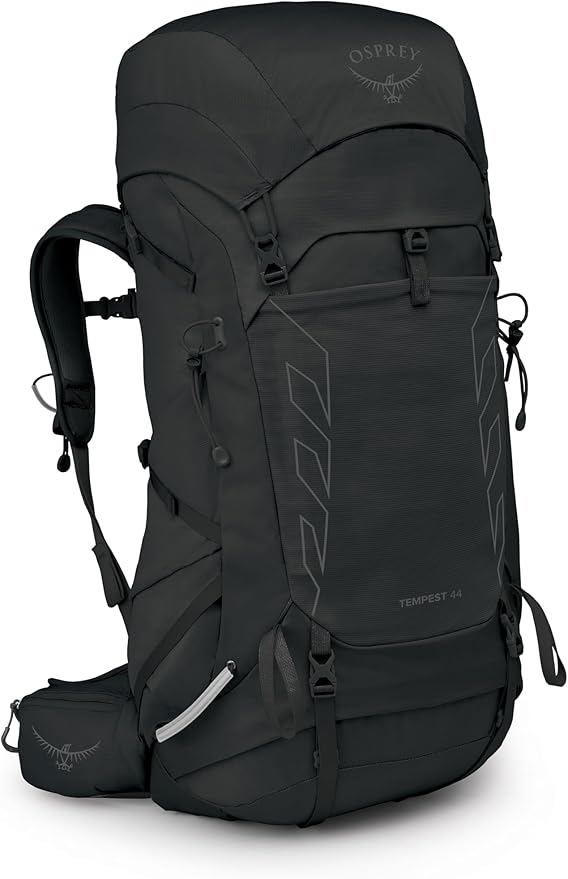 Osprey Tempest 44L Women's Lightweight Hiking Backpack - Daypack for Travel & Camping, Black/Coal Grey, XS/S